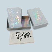 Jeu de cartes Oracle Lenormand professionnel avec bords holographiques et boîte rigide