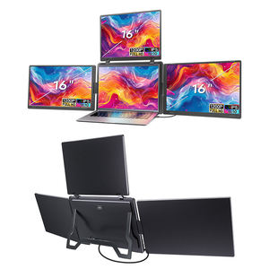 Monitor Cuádruple de 16 Pulgadas, Extensor de Pantalla para Portátil, Monitor Portátil FHD IPS con Soporte Metálico, Tipo-C, 1 Cable para 3 Pantallas, Compatible con Windows y MacOS - Product Image 1