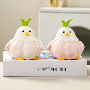 Ceramic Garlic Bird <b>Ashtray</b> Cartoon Design Desktop Decoration for Home Office - Product Image 3