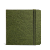 Bloc de Dibujo Cuadrado Verde de 30 Hojas, Mini Cuaderno de Acuarela Portátil de Bolsillo con Solapas Reforzadas y Hojas Desprendibles