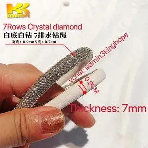 Customized crystal colored rhinestone diamond Decoration Rope straps beads for lady sandal rope shoe making materials