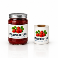 Op maat gemaakte logo-etiketten, kiss-cut vinyl, fruitjam-fles stickers, waterdicht, duurzaam, privélabels voor bedrijfslogo's