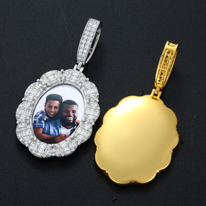 Collana con Ciondolo Moissanite Certificato, Placcata Oro, <span class=keywords><strong>Argento</strong></span> Sterling <span class=keywords><strong>925</strong></span>, Moissanite VVS, Ciondolo Personalizzato con Foto - Product Image 3