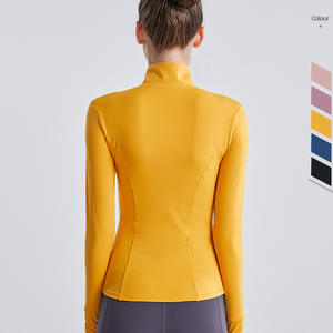 2024 automne hiver nouveau <span class=keywords><strong>Lulu</strong></span> Yoga vêtements veste femmes haute fermeture éclair poche hauts de sport tricoté <span class=keywords><strong>Cardigan</strong></span> course Fitness Europe US - Product Image 3