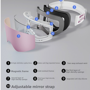 Masque de ski magnétique sans monture <span class=keywords><strong>TN</strong></span>, double couche anti-buée, lentille à changement rapide pour hommes <span class=keywords><strong>et</strong></span> femmes, compatible avec les lunettes de vue - Product Image 2