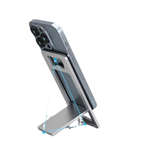 Nouveau support de téléphone portable en aluminium réglable en hauteur, pliable, couleur argent/rouge, pour voyage en avion, utilisation sur bureau, logo personnalisé