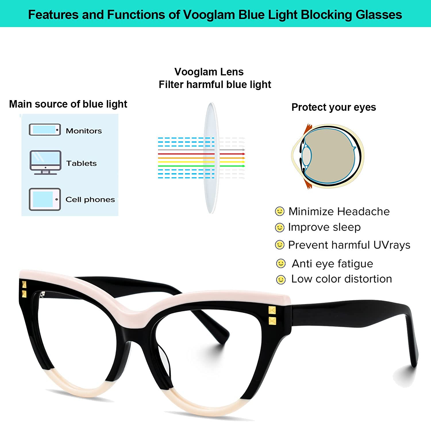 Super Cute Cat Eye Glasses Stylish Blue Light Blockers