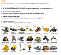 Grappin à chaîne pour excavatrice hydraulique, accessoire de scie à bois, compatible avec les modèles 312 et 320, avec rotation à 360 degrés