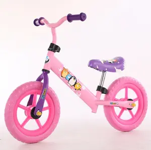 Venta al por mayor 2 ruedas paseo en bicicleta de ejercicio coche de acero de entrenamiento Bicicletanicial niños pequeños equilibrio bicicleta de empuje para bebé correr