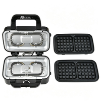 Anbolife 2026 – Machine à gaufres et sandwichs numérique, presse à petit-déjeuner, revêtement antiadhésif double en acier inoxydable, fabrication OEM/ODM
