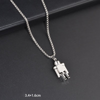 Mode Hip-Hop Cute Bear Dinosaurier Roboter Anhänger Halskette Rhodium Alloy Sweater Chain für Männer Frauen Kinder für den täglichen Gebrauch