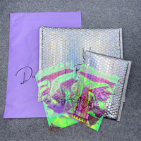 Amplop Gelembung Holografik Laser Pelangi Perak, Tahan Air, Dapat Disesuaikan, untuk Masker Wajah, Maskara, Kosmetik, Parfum, Blush