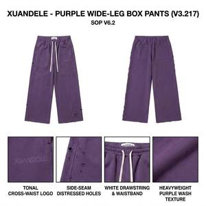 Pantaloni da Uomo Streetwear Pesanti, Larghi, Effetto Acido, <span class=keywords><strong>Gamba</strong></span> Larga, Taglio Dritto, con Stampa Grafica Personalizzata - Product Image 3