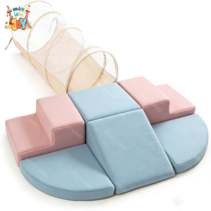 Equipo de Juegos para Interiores, Divertido Set de Juego para Escalar, Túnel para Gatear y Bloques de Escalada de Cuero PU para Niños Pequeños de 1 a 3 Años - Product Image 3