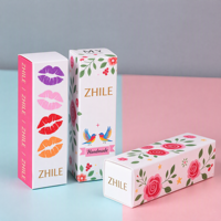 Boîtes en carton enduit écologiques personnalisées avec logo imprimé, en matériaux recyclés, pour maquillage, boîte cadeau colorée pour rouge à lèvres, huile essentielle