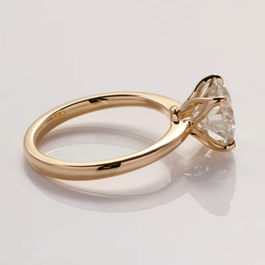 Классическое круглое кольцо с бриллиантом 2 карата, настоящее цельное золото 18 карат, обручальные кольца или кольца с бриллиантами, кольцо с муассанитом D VVS, модное золотое обручальное кольцо - Product Image 3