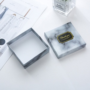 Custom Printed Modern Marble <b>Cardboard</b> Jewelry <b>Box</b> Set Rectangle Square for Necklace Earring Bracelet Ring Packaging <b>Storage</b> - Product Image 3