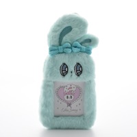 Porte-clés en peluche Kpop Lapin aux longues oreilles, porte-badge et porte-carte photo, pendentif de sac pour étudiant et travailleur