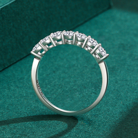 Ailmay 100% Bagues en argent sterling 925 empilables rondes éblouissantes en zirconium cubique pour femmes mariage fiançailles bijoux cadeau