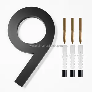 3Dステンレス鋼の数字と文字サインハウス番号アクリルハウス番号9