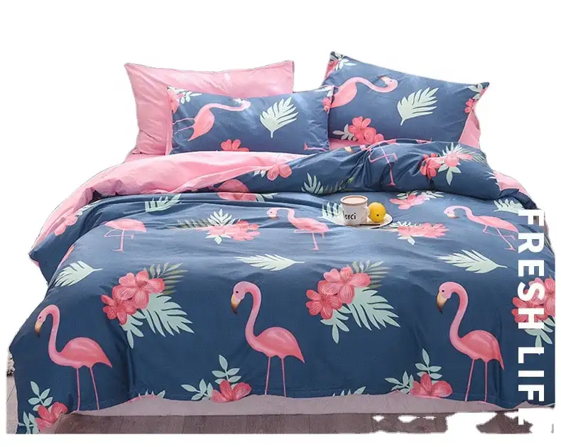 Hot sale home textile cheap price soft comfortable 100% polyester luxury comforter bed sheet bedding set for home hotel
