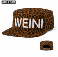 WEINI Luxe Oxford waterdichte snapback-hoed met touwborduurwerk Premium luipaardprint platte bovenkant grote kop op maat gemaakt 64 cm voor heren