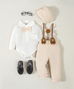 Niños bebé Caballero mameluco pantalones sombrero traje fiesta de cumpleaños niño recién nacido conjuntos de ropa niño traje Formal - Product Image 1