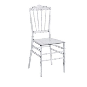 Chaise en acrylique transparente effet cristal pour extérieur, hôtel, banquet, mariage, design à joints en bambou - Product Image 5