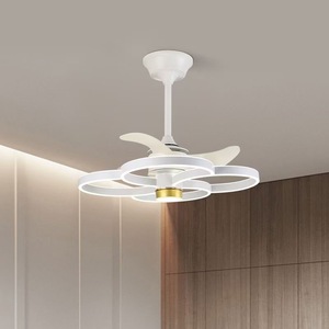 Nordique De Luxe Nordique Lumière De Luxe Conversion De Fréquence Lampe Invisible Moderne Minimaliste Salon Salle À Manger Plafonniers Ventilateur - Product Image 1