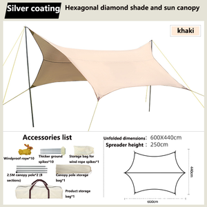 Nueva Carpa de Camping Portátil, Toldo de Playa Simple para Exteriores con Protección Solar y contra la Lluvia, Hecha de Tela Oxford - Product Image 5