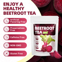 Op maat gemaakte Private Label Rode Biet Thee Lage MOQ Fabrieksprijs Rode Biet Poeder Sachets 3g*20 zakjes Gezonde Kruiden Fruitthee