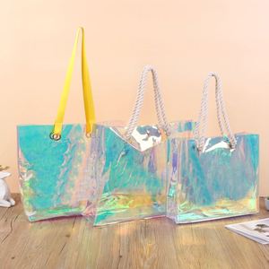 Bolsa de Playa Plegable Moderna Personalizada con Holograma de PVC, Bolso de Mano Transparente con Láser 2024, Bolsas de Compras Holográficas Iridiscentes - Product Image 5