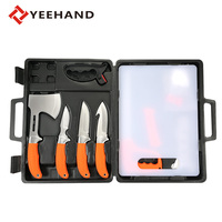 Yeehand Meilleure Vente Ensemble de Couteaux à Fileter le Poisson Ambidextres en Acier 3Cr13 de 9 Pièces pour l'Extérieur avec Clip de Transport Facile et Planche à Découper