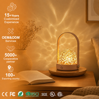 Nouvelle lampe de table à effet d'ondulation d'eau en métal, 16 couleurs, avec télécommande tactile, projection dynamique, veilleuse pour chambre à coucher