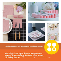 Serviettes en papier roses jetables écologiques à haute absorption pour restaurants, hôtels, boissons, épicerie - Vente en gros personnalisée avec logo