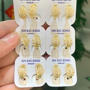 ต่างหูห้อยแฟชั่น Jxx ชุบทอง 14k ประดับด้วยทองแดง ต่างหูห้อยสำหรับผู้หญิง ต่างหูแฟชั่น - Product Image 3