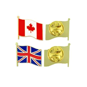 Hot Sale Wholesale Metal Sublimation Blank Canada UK Badge Hard Soft Enamel Pins Custom Design Backing Card Country Flag Pin