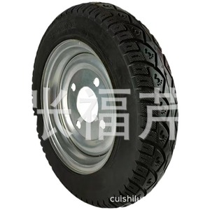 Rueda Agrícola Sólida 300-8 de Acero y Goma, Pieza de Repuesto para Carretilla - Product Image 1