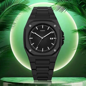Montre d'affaires pour hommes de haute qualité, montre à quartz étanche avec date, montre en plastique légère, montre noire classique - Product Image 3