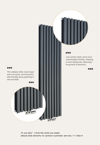 Avonflow nhà máy trực tiếp màu đen mờ Hai lớp Thép hình bầu dục sưởi ấm tản nhiệt dọc thiết kế hiện đại tản nhiệt - Product Image 5