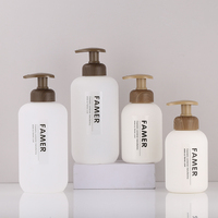 Flacon rond vide en plastique, contenant à shampoing, personnalisé, emballage cosmétique, à pompe, en plastique PE, ml