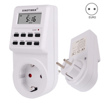 SINOTIMER Worldwide Socket Timer TM516 - 6 Enchufes internacionales 16A Carga LCD Pantalla digital, 0,19 kg Interruptor de tiempo digital global