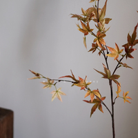 Bunga Maple oranye buatan tangan, dekorasi ornamen bunga buatan untuk rumah pernikahan bunga sutra unik