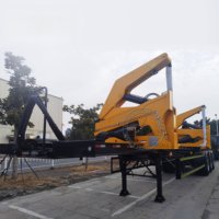 Semi-remorque porte-conteneurs à plateau en acier à 3 essieux, 37 tonnes, 20 pieds/40 pieds, avec élévateur latéral
