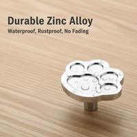Poignées de tiroir et boutons de meuble en alliage de zinc à motif patte de chat mignonne - Durables et écologiques pour cuisines, salles de bain, extérieurs et armoires de villa