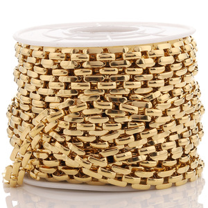 Correa de Reloj de Acero Inoxidable, Cadena Chapada en Oro de 18k, Accesorio de Joyería DIY - Product Image 1