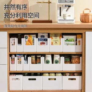 Boîte de rangement de cuisine blanche grande capacité pour pots à épices, taille L, empilable, conteneur de bureau, origine Zhejiang - Product Image 4