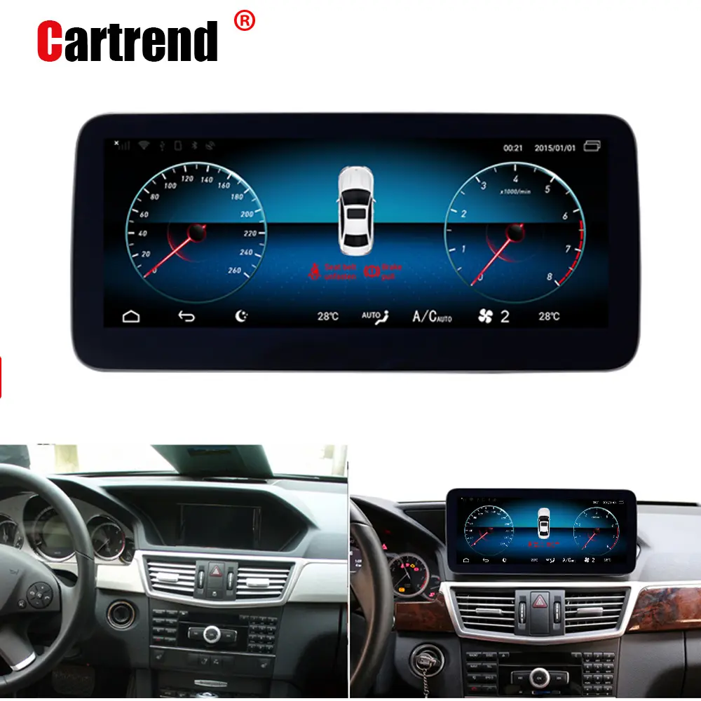 Layar Sentuh 10.25 untuk Android Mercedes E Class W212 Tablet Navigasi Otomatis 2010 2016 E200 E250 E300 E63 Radio