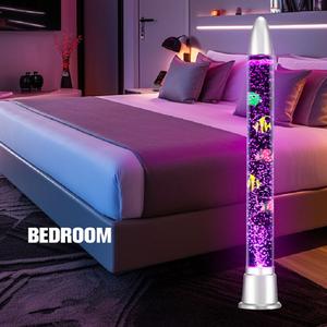 Naxilai lampu lantai gelembung, ekstra besar 34.6 inci 7 warna berubah LED suasana malam tabung air akuarium hadiah untuk anak-anak, Pria & Wanita - Product Image 1