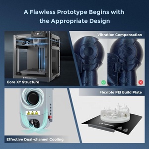 Imprimante 3D FDM professionnelle Adventurer 5M, nouvelle, grande, numérique, colorée, à structure de base entièrement auto-nivelante, haute vitesse 600 mm/s - Product Image 2